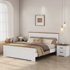 OTTO home Nachtkommode »Emmilia Nachttisch Set im Landhaus Design« Schlafzimmer Kommoden Nachschrank im 2er Set, 2 Stk. tlg. 2 Schubladen je Nachttisch - viel Stauraum im Schlafzimmer
