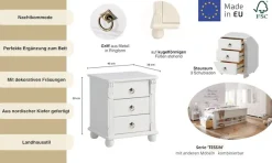 OTTO home Nachtkommode »Tessin« aus massiver FSC®-zertifizierter Kiefer, mit 3 Schubladen