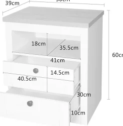 OTTO home Nachtkonsole »2er Set Büsum Nachtschrank Beistellschrank« Spar-Set, 2 Schränke im Lieferumfang,Nachttisch im Landhaus Design mit 2 Schubladen Bestseller