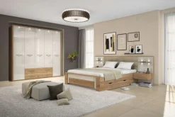 OTTO home Nachtkonsole »Gala, beige hochglänzend UV lackiert und melaminbeschichtet, kratzfest« Schublade mit Soft-Close-Funktion, 56x47x100cm (BxTxH),mit Beleuchtung,wahlweise rechte oder linke Bedienung,FSC-zertifiziert