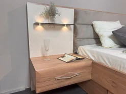 OTTO home Nachtkonsole »Gala, beige hochglänzend UV lackiert und melaminbeschichtet, kratzfest« Schublade mit Soft-Close-Funktion, 56x47x100cm (BxTxH),mit Beleuchtung,wahlweise rechte oder linke Bedienung,FSC-zertifiziert