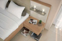 OTTO home Nachtkonsole »Gala, beige hochglänzend UV lackiert und melaminbeschichtet, kratzfest« Schublade mit Soft-Close-Funktion, 56x47x100cm (BxTxH),mit Beleuchtung,wahlweise rechte oder linke Bedienung,FSC-zertifiziert