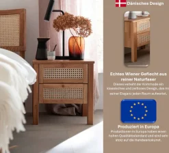 OTTO home Nachtkonsole »Hällevik Nachtkonsole, Nachtkommode in hochwertiger Verarbeitung« 1 Stk. tlg. Massivholz, Skandinavisches Design,Robust, stabil, FSC zertifiziert