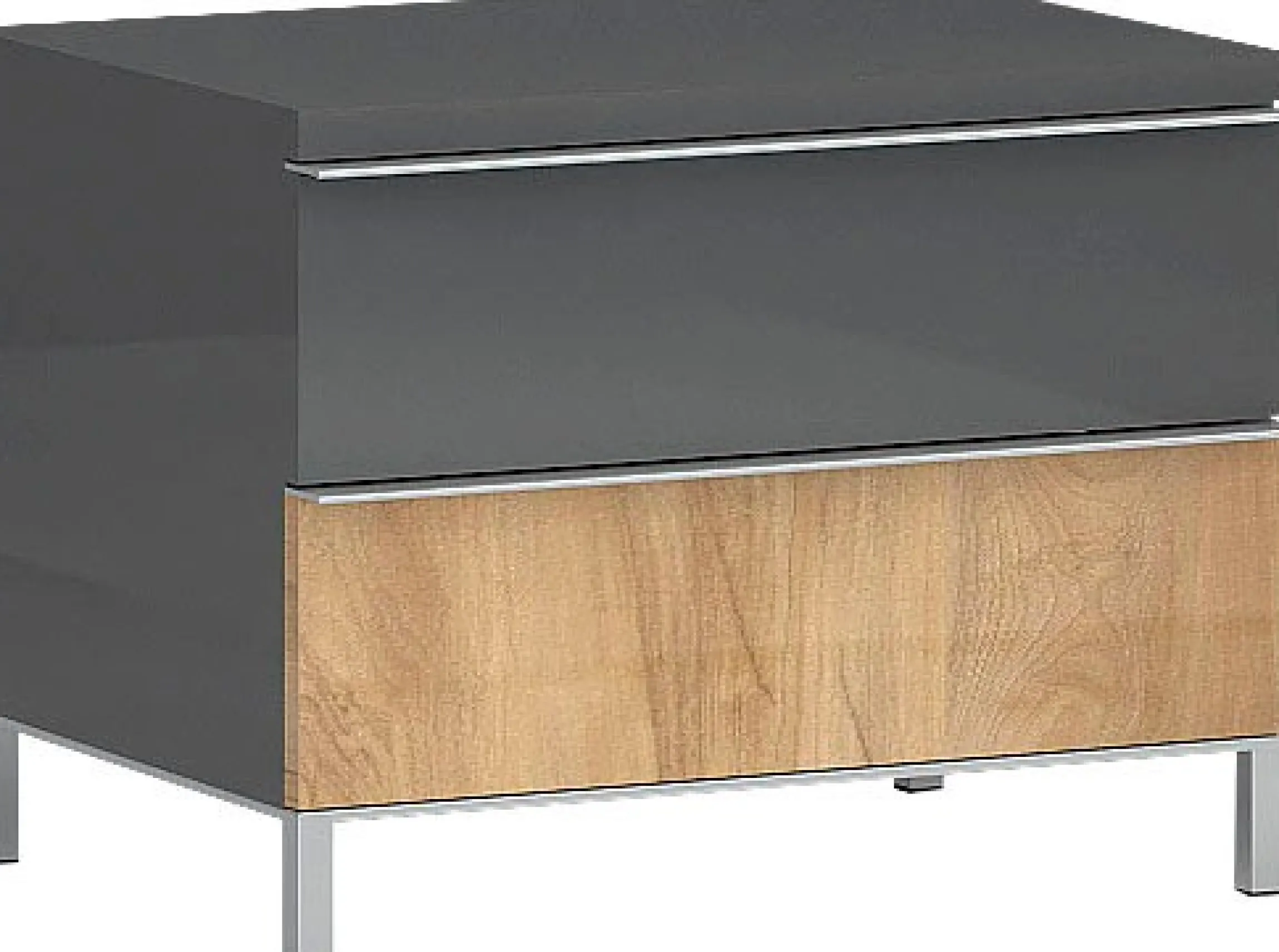 OTTO home Nachtkonsole »Onyx, Nachttisch mit 2 oder 3 Schubladen, UV Lackierung Hochglanz« mit Soft-Close-Funktion, Maße (B/T/H) 56/41/43 oder 59cm