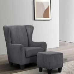 OTTO home Ohrensessel »CHILLY, Cord-Bezug, Sessel mit Hocker« Set, bestehend aus Sessel und Hocker, 2 Stk. tlg. Unser Dauertiefpreis