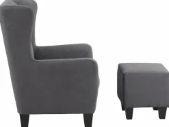 OTTO home Ohrensessel »CHILLY, Microfaser-Bezug, Sessel mit Hocker« Set, bestehend aus Sessel und Hocker, 2 Stk. tlg. Unser Dauertiefpreis