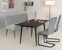 OTTO home Polsterbank »Lenzrose,« Esszimmerbank, Bank,,mit Taschenfederkern, schwarzes Metallgestell, Breite 142 cm