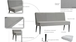 OTTO home Polsterbank »Lenzrose,« Esszimmerbank, Bank,,mit Taschenfederkern, schwarzes Metallgestell, Breite 142 cm