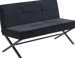 OTTO home Polsterbank »Narzisse« Esszimmerbank, Bank, Sitzbank,X-Gestell aus schwarzen Metall, pflegeleichter Samtvelours, 140 cm