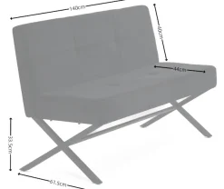 OTTO home Polsterbank »Narzisse« Esszimmerbank, Bank, Sitzbank,X-Gestell aus schwarzen Metall, pflegeleichter Samtvelours, 140 cm