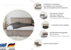 OTTO home Polsterbett »AVVILA, wahlweise mit Lattenrost und King-Matratze H3 (28cm)« mit hochwertigem Cord-Bezug