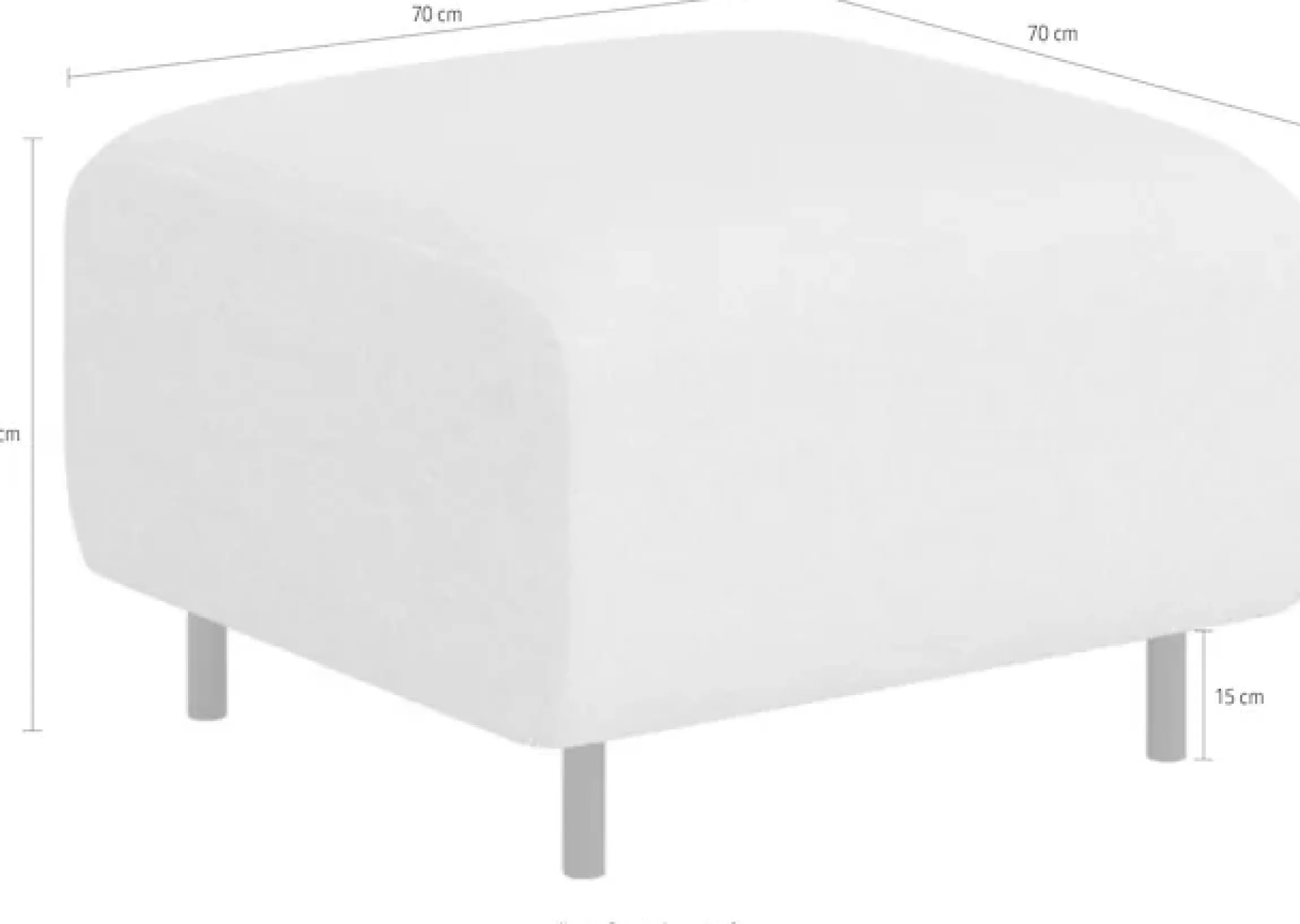 OTTO home Polsterhocker »ARROS klein mit Wellenunterfederung, Maße B/T/H: 70/70/46 cm« passend zur Serie, in hochwertiger Verarbeitung