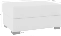 OTTO home Polsterhocker »Branwell« 95/63 cm, Struktur fein, mit Stauraum