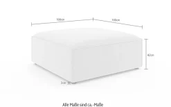 OTTO home Polsterhocker »HAILY Sitzhocker XL passend zur Serie, Maße B/T/H: 100/100/42 cm« als Modul oder separat verwendbar, für individuelle Zusammenstellung