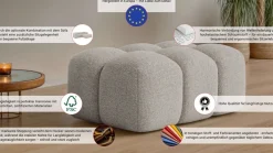 OTTO home Polsterhocker »KALLIE Sitzhocker, Bubble-Optik, Maße B/T/H: 90/60/44 cm« moderne Steppung, hoher Sitzkomfort und modernes Design