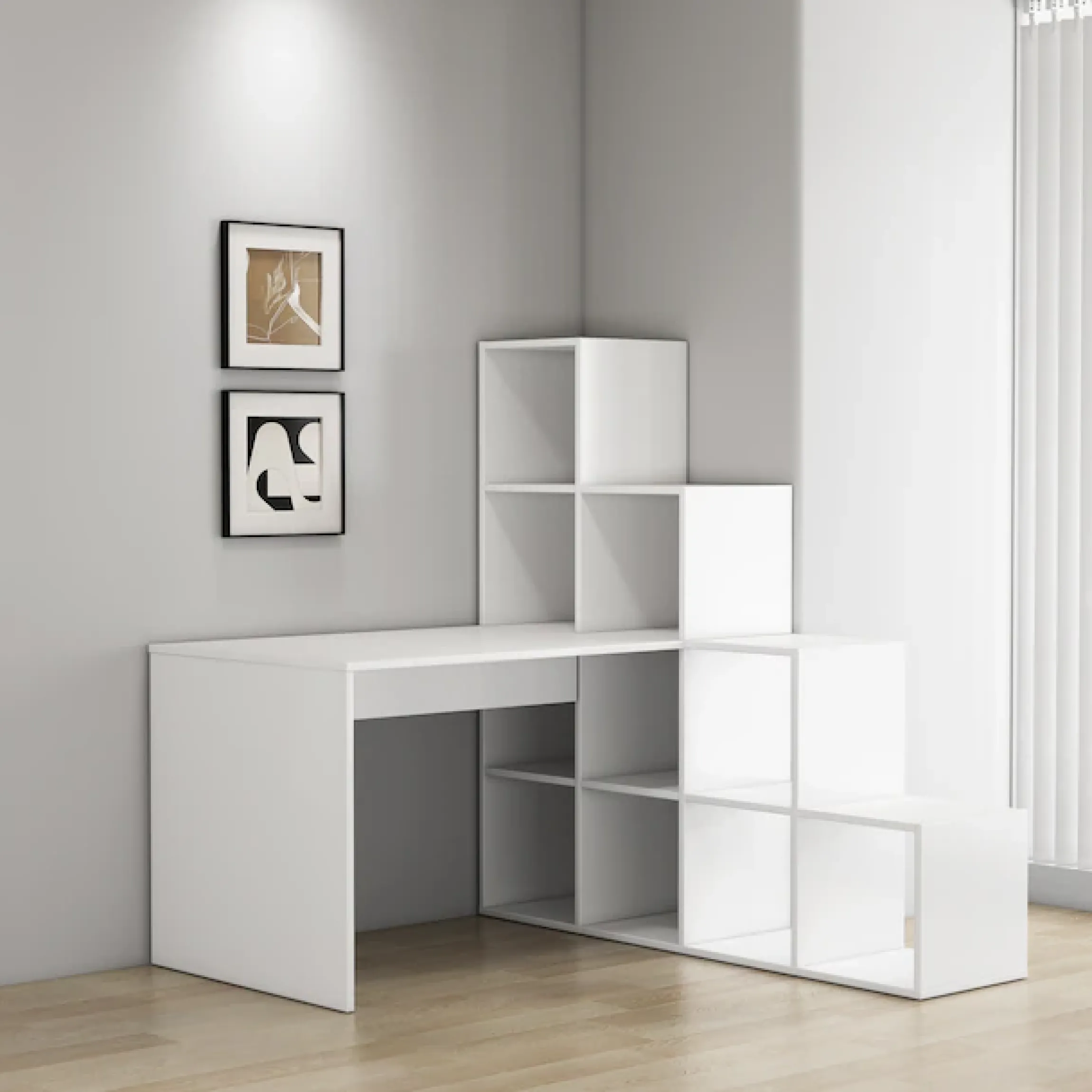 OTTO home Regal-Schreibtisch »Ciela« flexible Aufstellmöglichkeiten, wechselseitigmontierbar, B. 137 cm