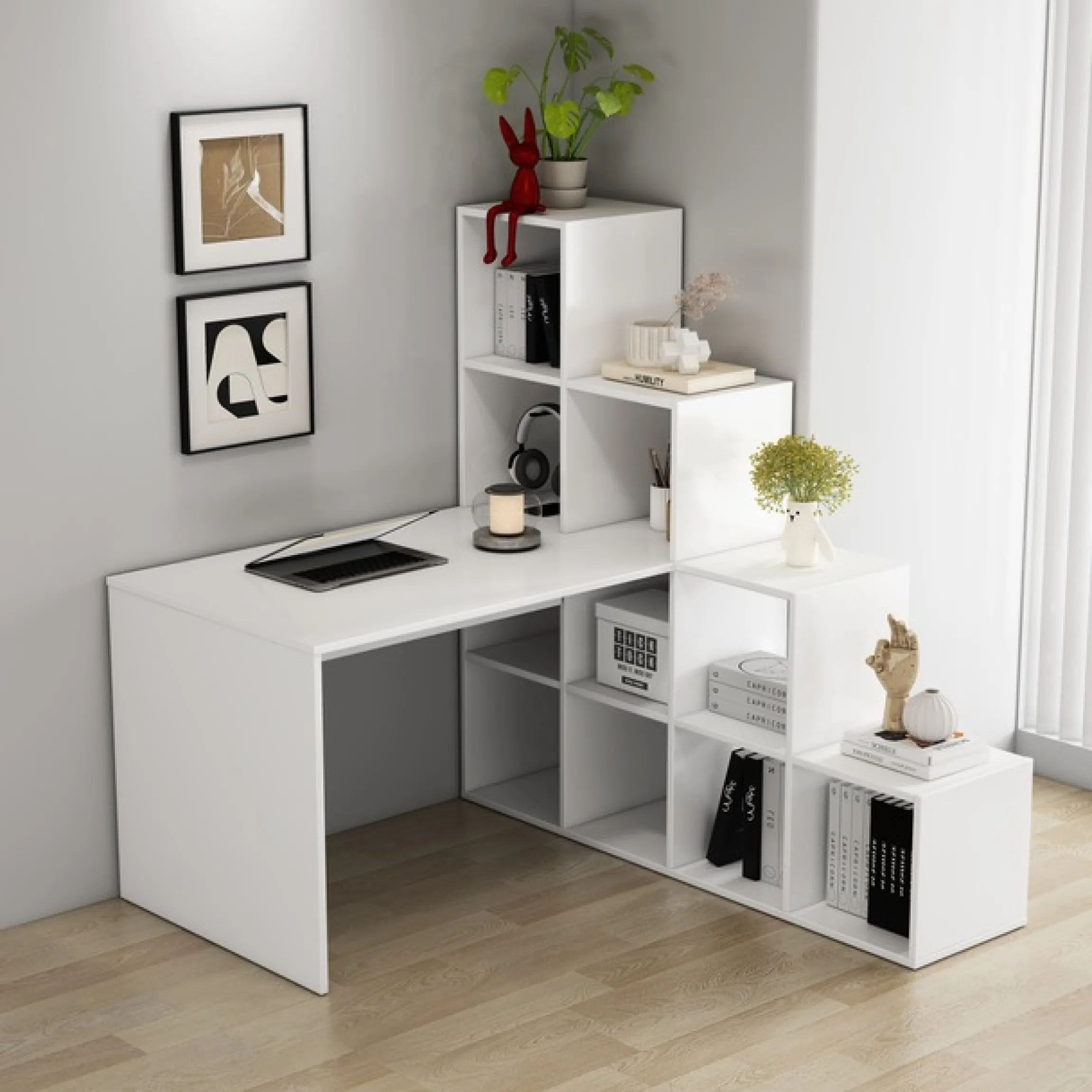 OTTO home Regal-Schreibtisch »Ciela« flexible Aufstellmöglichkeiten, wechselseitigmontierbar, B. 137 cm