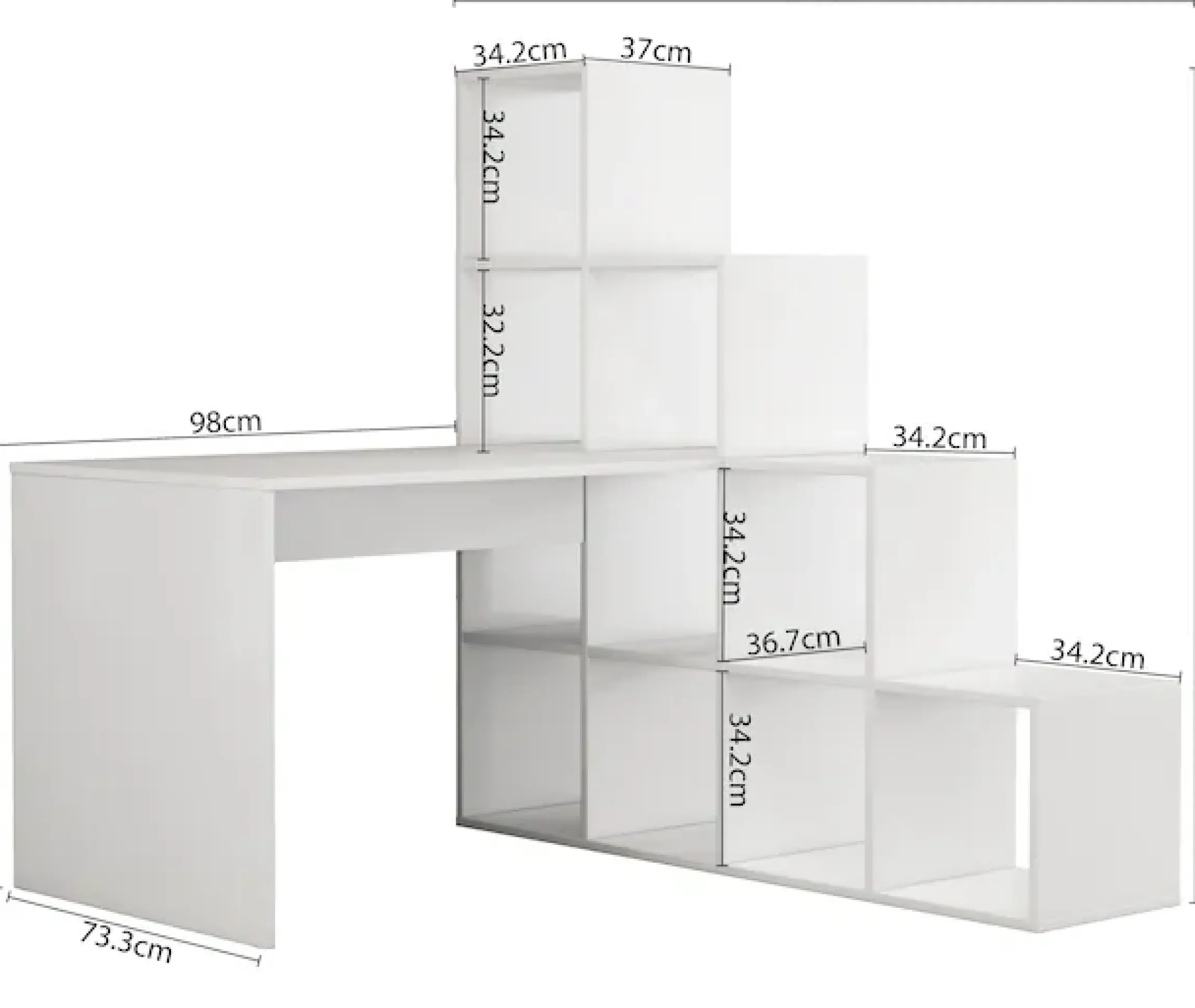 OTTO home Regal-Schreibtisch »Ciela« flexible Aufstellmöglichkeiten, wechselseitigmontierbar, B. 137 cm