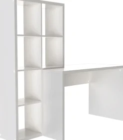 OTTO home Regal-Schreibtisch »Triest, Computertisch mit Raumtrenner, Breite 156 cm« , Regalelement flexibel montierbar, 6 Fächer, Tischbreite 120 cm