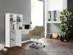 OTTO home Regal-Schreibtisch »Triest, Computertisch mit Raumtrenner, Breite 156 cm« , Regalelement flexibel montierbar, 6 Fächer, Tischbreite 120 cm