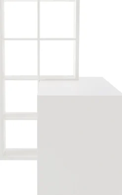 OTTO home Regal-Schreibtisch »Triest, Computertisch mit Raumtrenner, Breite 156 cm« , Regalelement flexibel montierbar, 6 Fächer, Tischbreite 120 cm