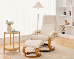 OTTO home Relaxsessel »mit Hocker PARIS neu: Cord - OTTO. Verlässliche Qualität.« Set, bestehend aus Sessel und Hocker, 2 Stk. tlg. manuelle Relaxfunktion mit Drehfunktion, neu: Cord-Bezug