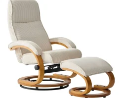 OTTO home Relaxsessel »mit Hocker PARIS neu: Cord - OTTO. Verlässliche Qualität.« Set, bestehend aus Sessel und Hocker, 2 Stk. tlg. manuelle Relaxfunktion mit Drehfunktion, neu: Cord-Bezug