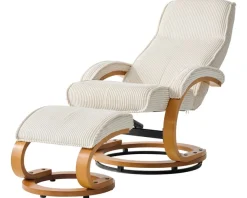 OTTO home Relaxsessel »mit Hocker PARIS neu: Cord - OTTO. Verlässliche Qualität.« Set, bestehend aus Sessel und Hocker, 2 Stk. tlg. manuelle Relaxfunktion mit Drehfunktion, neu: Cord-Bezug