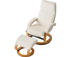 OTTO home Relaxsessel »mit Hocker PARIS neu: Cord - OTTO. Verlässliche Qualität.« Set, bestehend aus Sessel und Hocker, 2 Stk. tlg. manuelle Relaxfunktion mit Drehfunktion, neu: Cord-Bezug