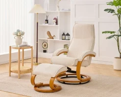 OTTO home Relaxsessel »mit Hocker PARIS neu: Cord - OTTO. Verlässliche Qualität.« Set, bestehend aus Sessel und Hocker, 2 Stk. tlg. manuelle Relaxfunktion mit Drehfunktion, neu: Cord-Bezug