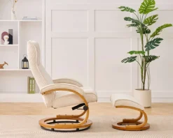 OTTO home Relaxsessel »mit Hocker PARIS neu: Cord - OTTO. Verlässliche Qualität.« Set, bestehend aus Sessel und Hocker, 2 Stk. tlg. manuelle Relaxfunktion mit Drehfunktion, neu: Cord-Bezug