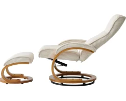 OTTO home Relaxsessel »mit Hocker PARIS neu: Cord - OTTO. Verlässliche Qualität.« Set, bestehend aus Sessel und Hocker, 2 Stk. tlg. manuelle Relaxfunktion mit Drehfunktion, neu: Cord-Bezug