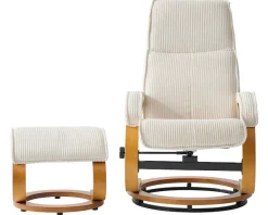 OTTO home Relaxsessel »mit Hocker PARIS neu: Cord - OTTO. Verlässliche Qualität.« Set, bestehend aus Sessel und Hocker, 2 Stk. tlg. manuelle Relaxfunktion mit Drehfunktion, neu: Cord-Bezug