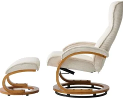 OTTO home Relaxsessel »mit Hocker PARIS neu: Cord - OTTO. Verlässliche Qualität.« Set, bestehend aus Sessel und Hocker, 2 Stk. tlg. manuelle Relaxfunktion mit Drehfunktion, neu: Cord-Bezug