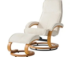OTTO home Relaxsessel »mit Hocker PARIS neu: Cord - OTTO. Verlässliche Qualität.« Set, bestehend aus Sessel und Hocker, 2 Stk. tlg. manuelle Relaxfunktion mit Drehfunktion, neu: Cord-Bezug
