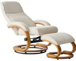 OTTO home Relaxsessel »mit Hocker PARIS neu: Cord - OTTO. Verlässliche Qualität.« Set, bestehend aus Sessel und Hocker, 2 Stk. tlg. manuelle Relaxfunktion mit Drehfunktion, neu: Cord-Bezug