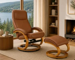 OTTO home Relaxsessel »mit Hocker PARIS Naturleder- OTTO. Verlässliche Qualität.« Set, bestehend aus Sessel und Hocker, 2 Stk. tlg. Relaxfunktion, Dreh- und Kippfunktion, Unser Dauertiefpreis
