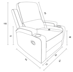OTTO home Relaxsessel »NAPORI Lederoptik, Kinosessel, Multimedia-Sessel« TV-Sessel mit manueller u elektrischer Relaxfunktion u. Getränkehalter
