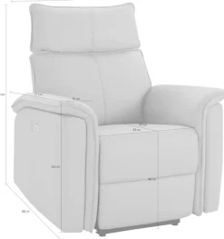 OTTO home Relaxsessel »Zola, TV-Sessel mit Schlaffunktion, Sessel für Wohnzimmer mit« elektrischer Relaxfunktion und USB-Steckeranschluss, Breite 87 cm