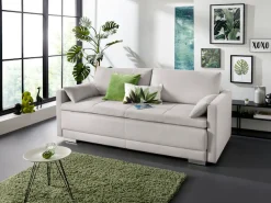 OTTO home Schlafsofa »Berlin, B: 218 cm, Liegel. 160x198 cm, Boxspring« Dauerschlafsofa mit Boxspring inklusive 2 Zierkissen & Bettkasten