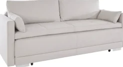 OTTO home Schlafsofa »Berlin, B: 218 cm, Liegel. 160x198 cm, Boxspring« Dauerschlafsofa mit Boxspring inklusive 2 Zierkissen & Bettkasten
