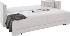 OTTO home Schlafsofa »Berlin, B: 218 cm, Liegel. 160x198 cm, Boxspring« Dauerschlafsofa mit Boxspring inklusive 2 Zierkissen & Bettkasten
