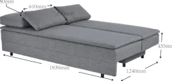 OTTO home Schlafsofa »JANNIKO Feinstruktur, Breite: 193 cm, Liegefläche 124x193 cm« mit Bettfunktion & Bettkasten, Matten-Polsterung