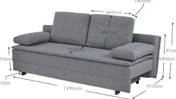 OTTO home Schlafsofa »JANNIKO Feinstruktur, Breite: 193 cm, Liegefläche 124x193 cm« mit Bettfunktion & Bettkasten, Matten-Polsterung