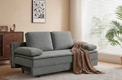 OTTO home Schlafsofa »JANNIKO Feinstruktur, Breite: 193 cm, Liegefläche 124x193 cm« mit Bettfunktion & Bettkasten, Matten-Polsterung
