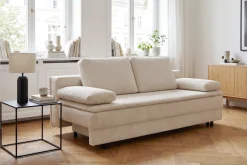 OTTO home Schlafsofa »JANNIKO Cord, Breite: 193 cm, Liegefläche 124x193 cm, softer Cord« mit Bettfunktion & Bettkasten