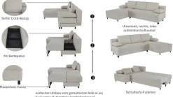 OTTO home Schlafsofa mit Bettfunktion & Bettkasten