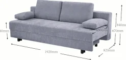 OTTO home Schlafsofa »ONNIKO Cord, Breite: 192 cm, Liegefläche 121x192 cm, softer Cord-Bezug« mit Bettfunktion & Bettkasten