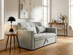 OTTO home Schlafsofa »STEFFO, 159 cm, 2-Sitzer, mit verstellbarer Rückenlehne« Klappmechanismus, Feinstruktur-Bezug, natürliche Farben