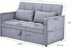 OTTO home Schlafsofa »STEFFO, 159 cm, 2-Sitzer, mit verstellbarer Rückenlehne« Klappmechanismus, Feinstruktur-Bezug, natürliche Farben